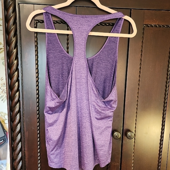 PINK Victoria's Secret Heather Purple Racerback Tank with Logo - Picture 4 of 6